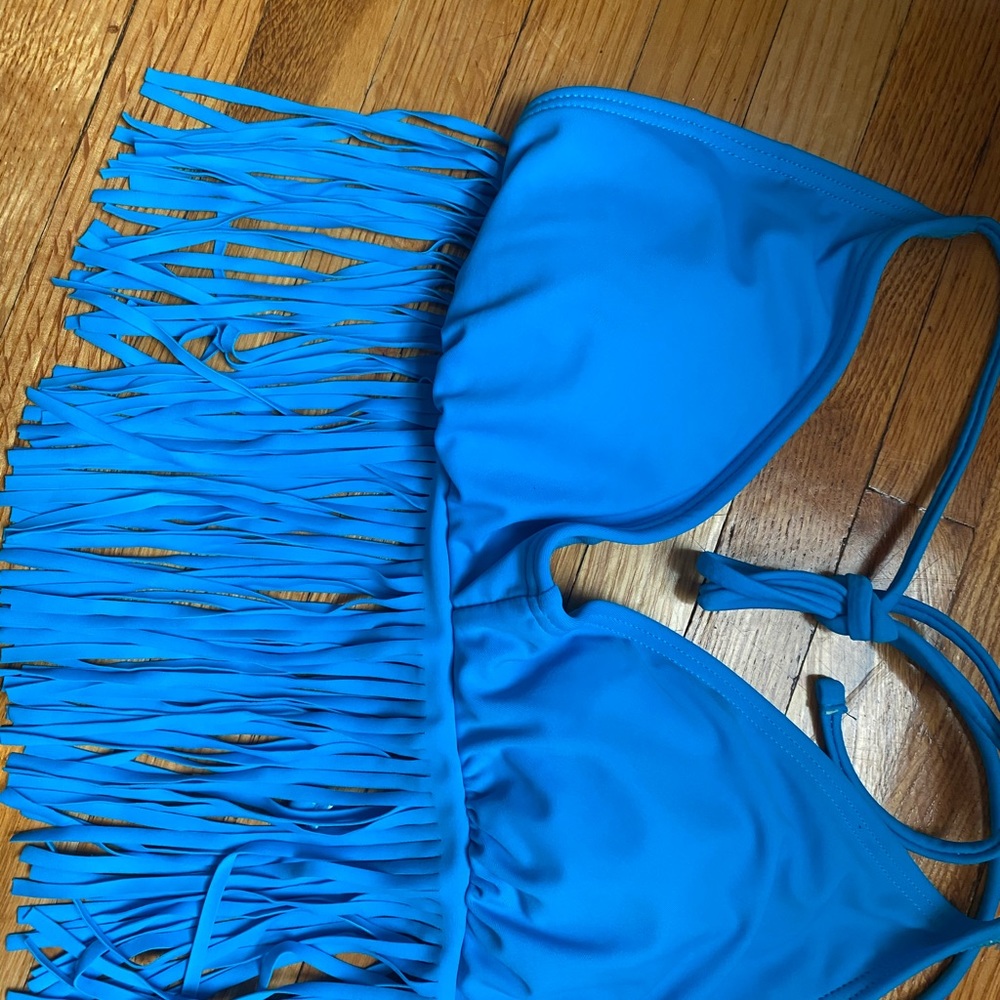 Fringe swim suit top